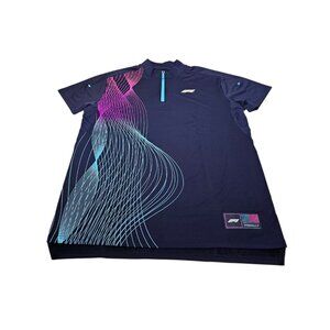 Formula 1 F1 1/4 Zip Racing Shirt Men's XL Short Sleeve Navy Blue Performance
